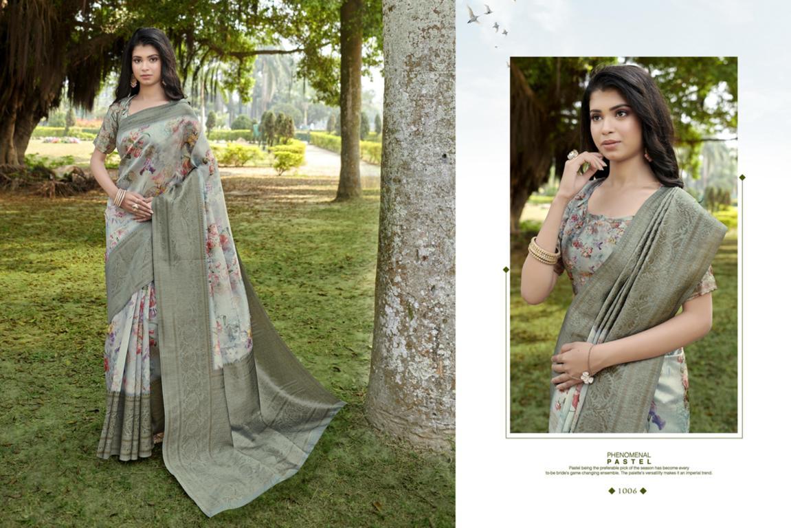 Sangam Elegance Latest Fancy Designer Festive Wear Heavy Pure Linen  Silk Digital Printed Sarees Collection 